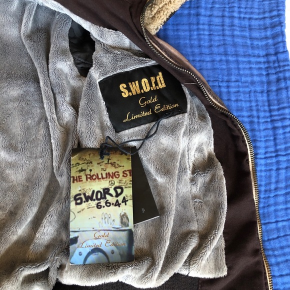 SWORD DISTRESSED AVIATOR MOTO LEATHER JACKET ITALY SIZE XS - Picture 6 of 15